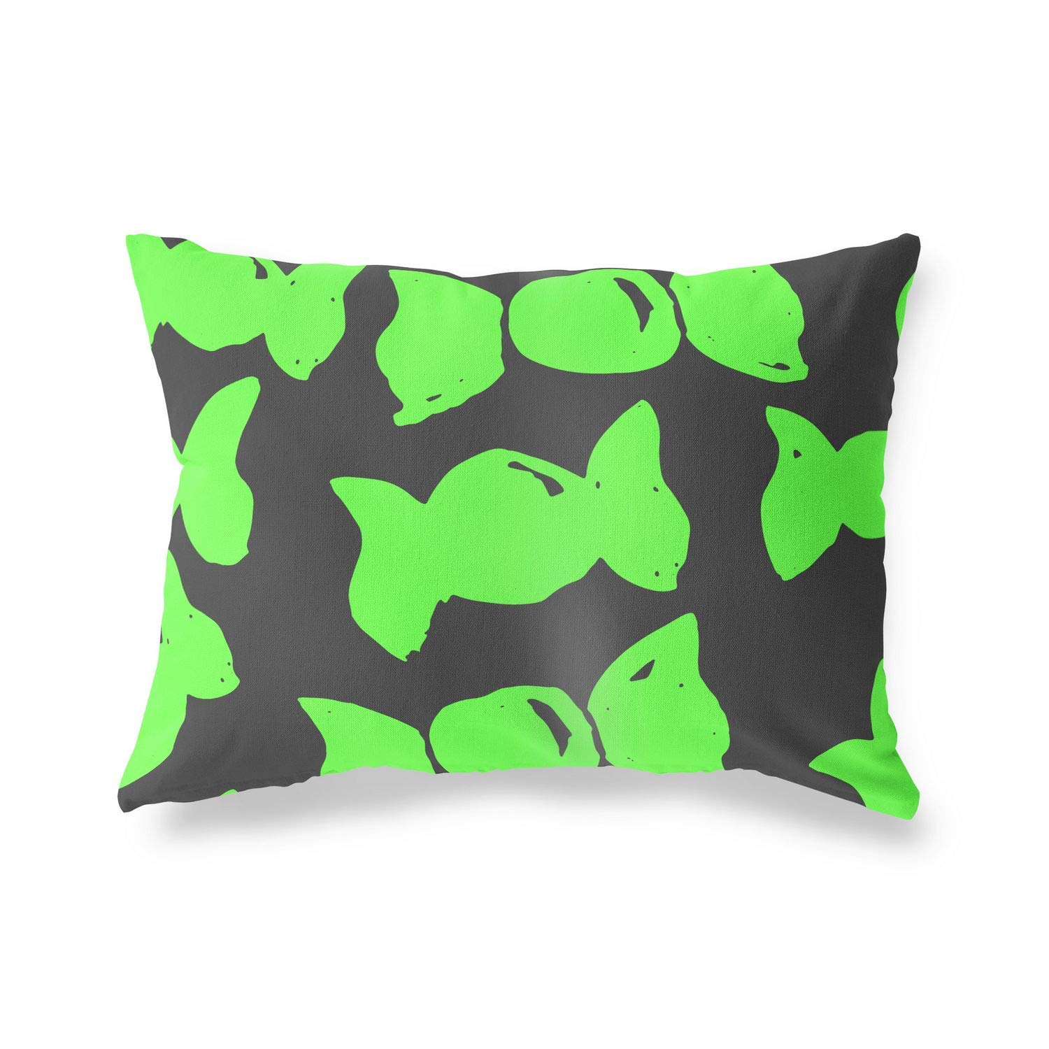 BonaMaison Decorative Cushion Cover, Neon Green Fume Throw Pillow Covers, Home Decorative Pillowcases for Livingroom, Sofa, Bedroom, Size: 45X60 Cm - Designed and Manufactured in Turkey