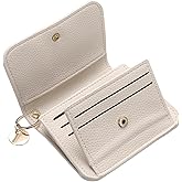 uxcell Leather Wallet Credit Card Holder Minimalist Front Pocket Wallet for Women and Men Gift on Birthdays Thanksgiving, White