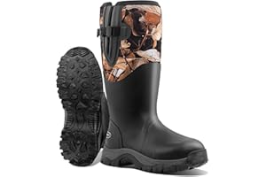 TerraTrax Men's Winter Rubber Boots & Heavy Duty Work Boot, Waterproof Insulated Muck Rain Boots for Snow, Farm, Hunting & Ic
