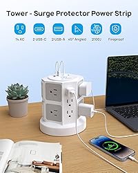 TROND Tower Surge Protector Power Strip with 14