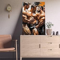 HMLZSJ Nude Muscle Male Torso Portrait Art Gay
