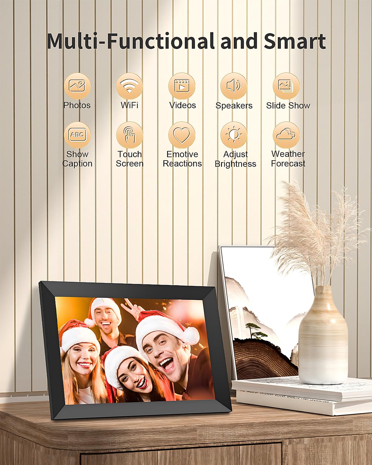 Frameo Digital Picture Frame, 10.1 Inch Smart WiFi Digital Photo Frame Electronic with 1280x800 HD IPS Touch Screen, Auto-Rotate, Wall Mountable, Share Photos/Videos Instantly via Frameo App