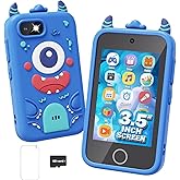 Kids Phone with Dual Camera, 3.5'' Touchscreen Kids Smart Phone for Boys Age 3-10 Christmas Birthday Gifts, Educational Toys Phone with Music Player, Habit Tracker, ABC Learning
