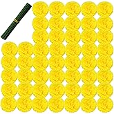 Artificial Carnation Flower, 50pcs Silk Faux Flower Heads with Stem, for DIY Wreath, Wedding Decor, Handmade Flowers, Table Centerpieces, Home Decor, Baby Shower, Graduation Decor (50, Yellow)