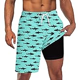 Goodstoworld Mens Swim Trunks with Compression Liner 9'' Inseam Quick Dry Swimsuit Shorts M-3XL