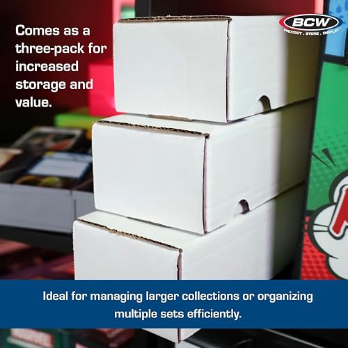 BCW 930 Count Trading Card Storage Box - 10ct, Holds Sports & Gaming Cards, 200lb Test Cardboard, Assembly Required