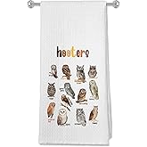 OFJE Hooters Owl Decorative Kitchen Towels and Dishcloths, Owls Gifts Hand Towels, Hooters Gift for Birds Lovers, Farmhouse Drying Cloth Dish Tea Towel for Bathroom Kitchen, 16×24 Inches