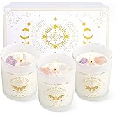 Zodiac Birthday Gifts for Women, Lavender Scented Candles for Women, Soy Candles with Healing Crystals Healing Stones, Spiritual Astrology Gifts Basket (Air-Gemini, Libra, Aquarius)