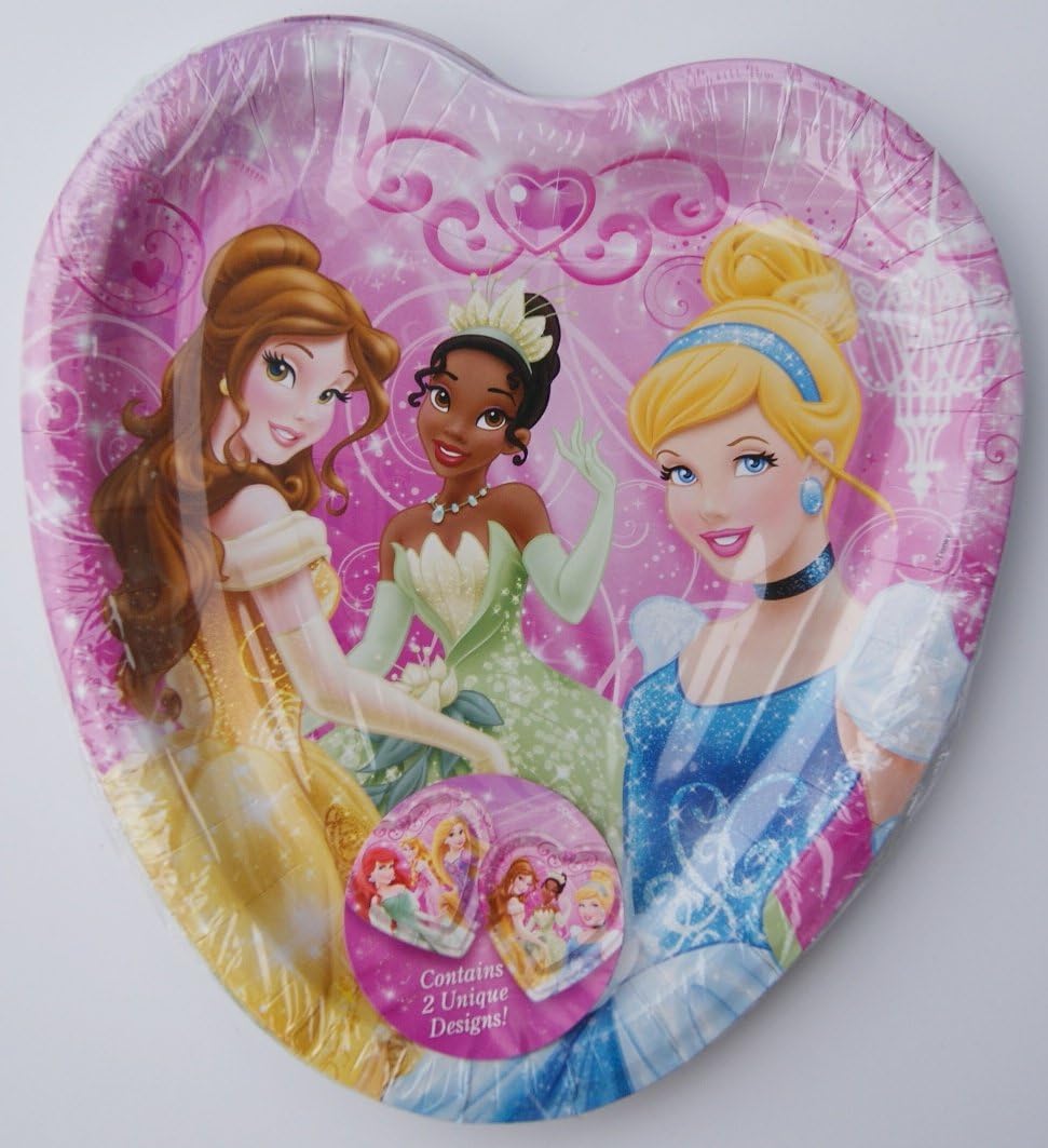 Disney Princess Heart Shaped Disposable Party Plates 8