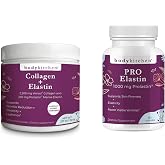 Body Kitchen Pro-Elastin &amp; Collagen + Elastin Bundle &ndash; Advanced Skin Support for Firmness, Elasticity, Hydration &amp; Healthy Aging &ndash; Veggie Caps &amp; Unflavored Powder