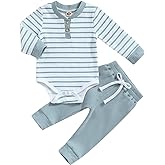 Newborn Baby Boy Girl Clothes Ribbed Knitted Long Sleeve Romper Pants Solid Cotton Infant Fall Winter Outfits 2Pcs