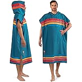 SUN CUBE Surf Poncho Changing Robe with Hood, Quick Dry Microfiber Wetsuit Changing Towel for Surfing Beach Swim Outdoor Sports Men, Absorbent Wearable Towel Cover Up with Pocket, Sunset Blue