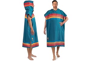 SUN CUBE Surf Poncho Changing Robe with Hood, Quick Dry Microfiber Wetsuit Changing Towel with Pocket for Surfing Men Women