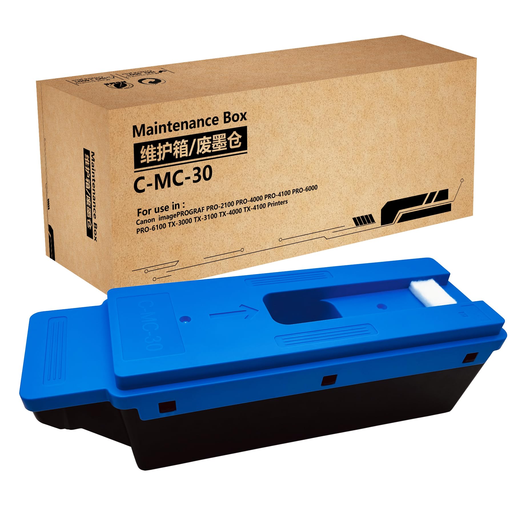 HEMEINY MC-30 Maintenance Cartridge Compatible with Canon imagePROGRAF PRO-2100 4000 4100 6000 6100 TX-3000 3100 4000 4100 Printers
