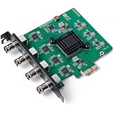 CIUCIMEE 4-Channel Analog Composite Video Capture Card PCIe3.0 D1 PAL/NTSC | Capture 4 channels of analog composite video at D1 resolution with PCIe 3.0 x1 connectivity and PAL/NTSC support.