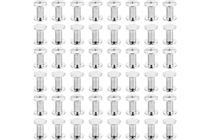 PATIKIL M5x10mm Chicago Screws, 100 Sets Chicago Screws Phillips Binding Post Screw Bolts Leather Rivets Brass Fasteners Connectors Steel for Leather Belt Scrapbook Photo Albums, Silvery