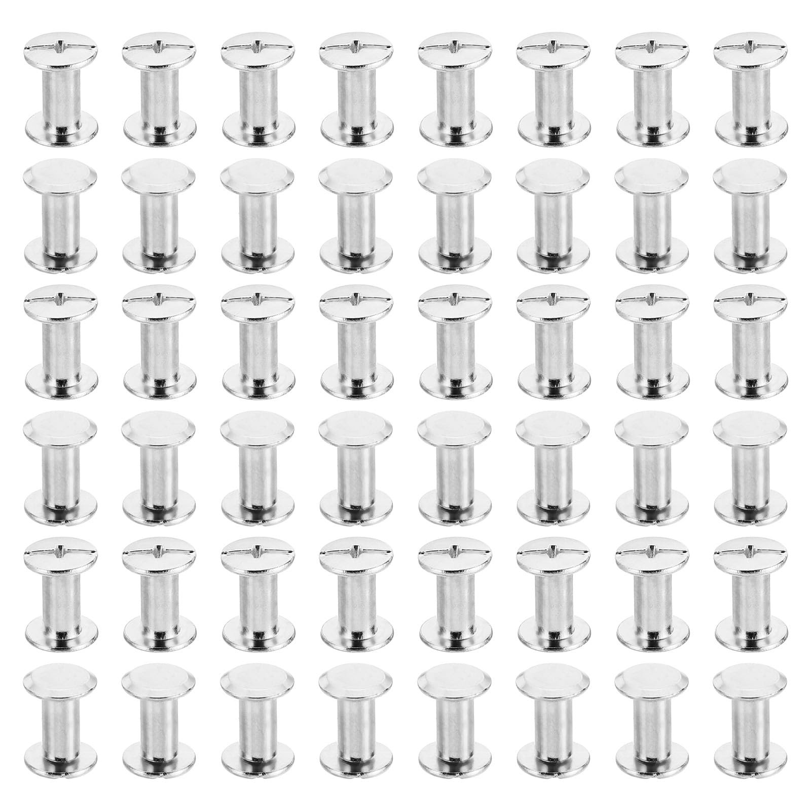 PATIKIL M5x10mm Chicago Screws, 100 Sets Chicago Screws Phillips Binding Post Screw Bolts Leather Rivets Brass Fasteners Connectors Steel for Leather Belt Scrapbook Photo Albums, Silvery
