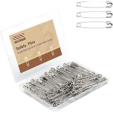 XKDOUS 3 Inch Large Safety Pins 100 pcs Silver Pins Bulk | Heavy Duty for Clothes, Sewing, Craft