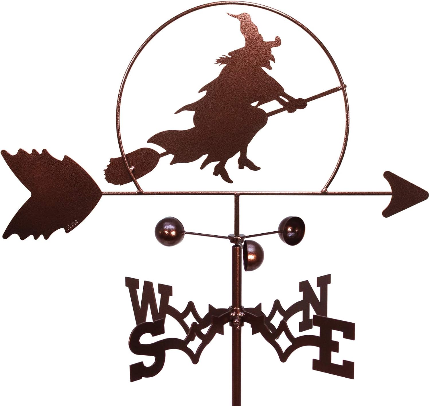 Weathervanes - SWEN Products Witch Halloween Weathervane (Garden Stake Included)