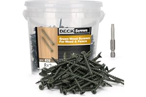 Bobibbi Deck Screws #8 x 2’’, T25 Star Torx Drive Flat Head Wood Screws, Green, 5lb