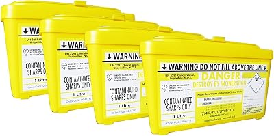 Sharpsguard Bin 1 Litre Yellow Pack of 4