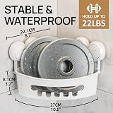 LEVERLOC Corner Suction Shower Caddy White Clear No Drilling Bathroom Organizer view 7