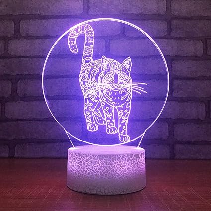 Amazon Hohhjfgg 7色猫3dled常夜灯赤ちゃん寝室睡眠照明動物タッチusbテーブルランプ Hohhjfgg テーブルランプ