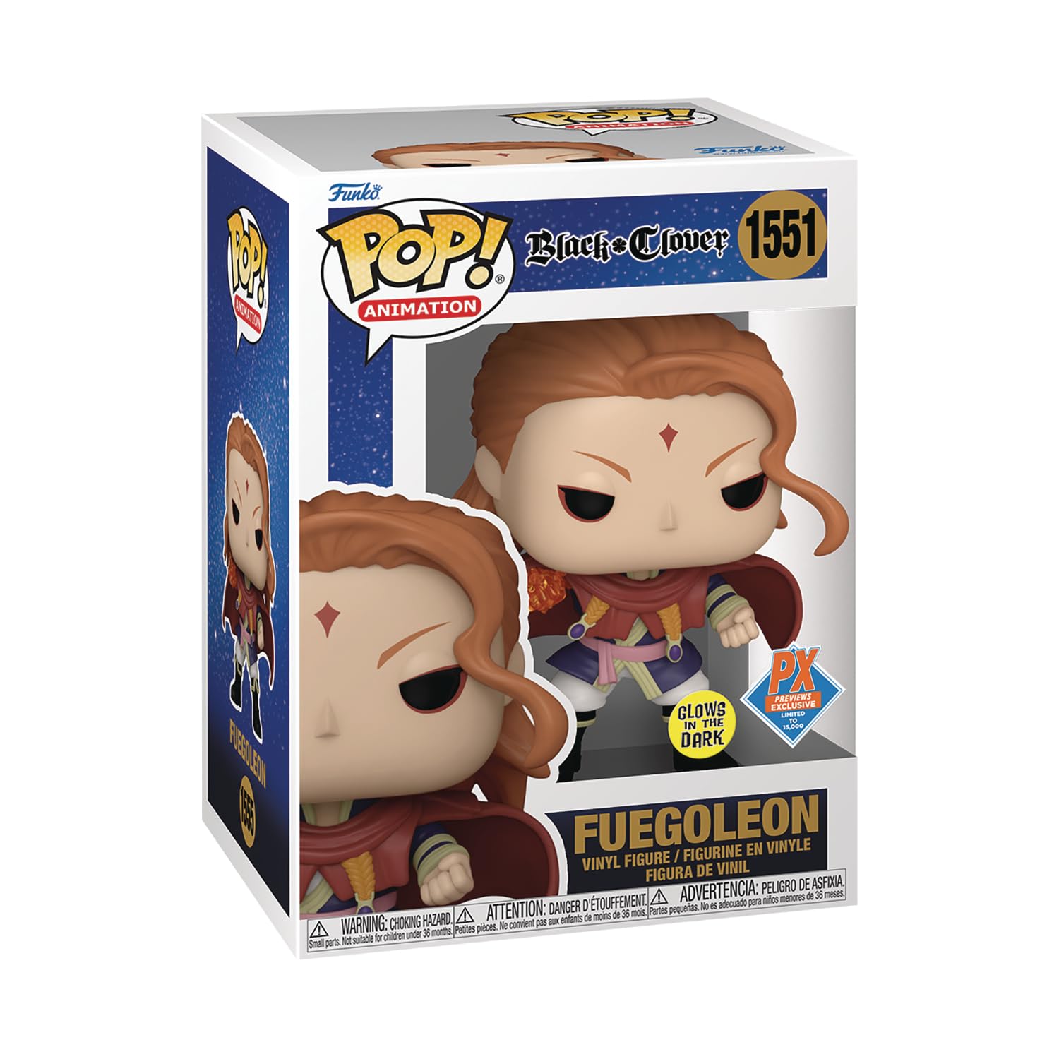 Funko Pop! Animation: Black Clover – Fuegoleon (Glow-in-The-Dark) Previews Exclusive Vinyl Figure