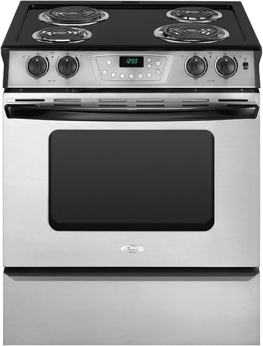 Whirlpool RY160LXTS 30" Stainless Steel Electric SlideIn Coil Range Kitchen & Dining