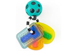 Sassy Drive n' Drool Keys - Textured Developmental Sensory Toy - High Contrast - For Ages Newborn and Up