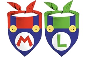 GHSJYO Mushroom Dog Bandanas Red M and Green L Gamers Triangle Bibs Puppy Dog Kerchief Reversible Adjustable Easter Holiday Scarfs for Dogs Gifts 2 Pack