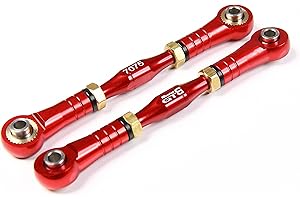 GTBRacing CNC Aluminum Hard Anodized 7075 Servo Steering Link Turnbuckle Tie Rod for 1/5 RC Car LOSI DBXL-E 2.0 Upgrade Part (Red)