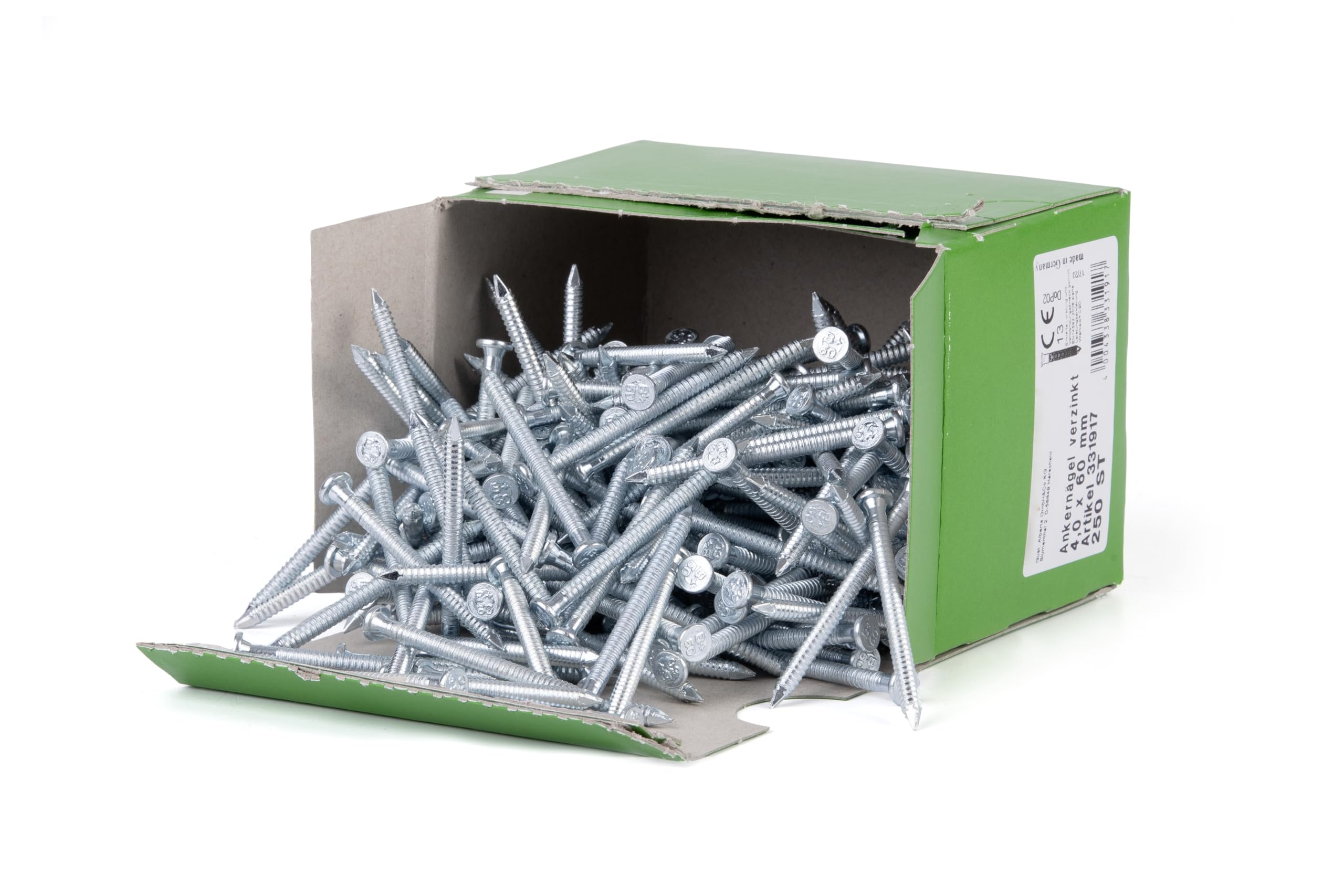 Gah-Alberts 331917 Anchor Screw 4.0 mm x 60 mm Galvanised Raw Steel Pack of 250