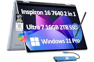 Dell Inspiron 16 7640 2-in-1 Laptop (16" Fhd+ Touchscreen, Intel Ultra 7 155h, 16gb Ram, 2tb ssd, Ist Stylus & Hub) for Creator, Designer, Win 11 Pro