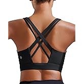 RUNNING GIRL Sports Bra for Women High Support,Criss-Cross Back Strappy Sports Bra Moulded Cup High Impact Workout Top
