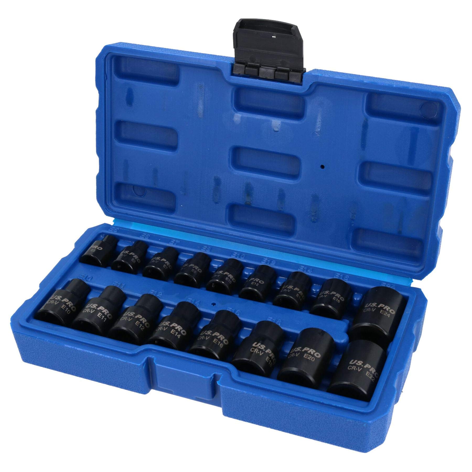 E Star Female Torx Impact Sockets E5 E24 3/8" and 1/2" Drive 17pc