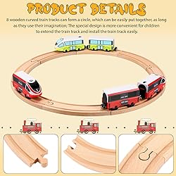 Liliful Pack of 8 Wood Train Track Expansion Packs