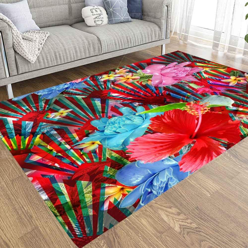 Capsceoll 3X5 Area Rugs Soft Area Rug, Vivid Floral Pattern