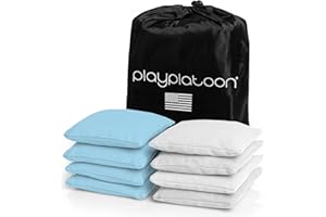 Play Platoon Premium Weather Resistant Duckcloth Cornhole Bags - Set of 8 Bean Bags for Corn Hole Game - Regulation Size & We