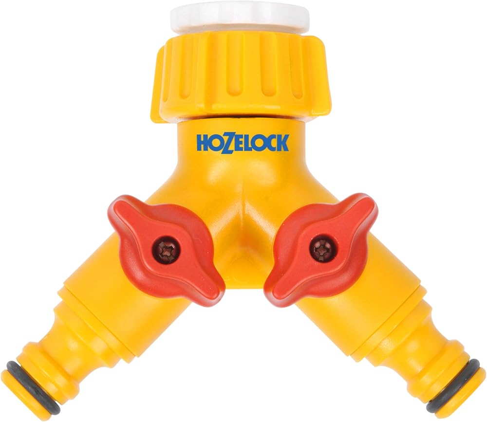 Hozelock Dual Tap Connector 2256 Independent Control Fits Standard Garden Taps