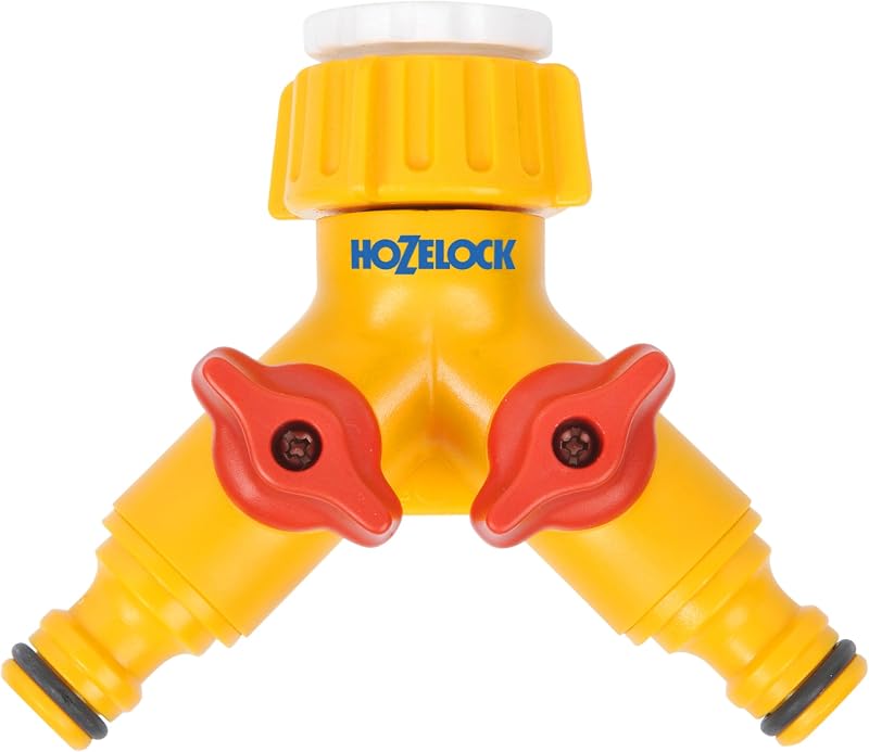 Hozelock Dual Tap Connector 2256 Independent Control Fits Standard Garden Taps