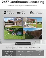 Reolink 4K+ PoE CCTV System 8CH NVR 2TB 4x 12MP Cameras with Spotlights view 6