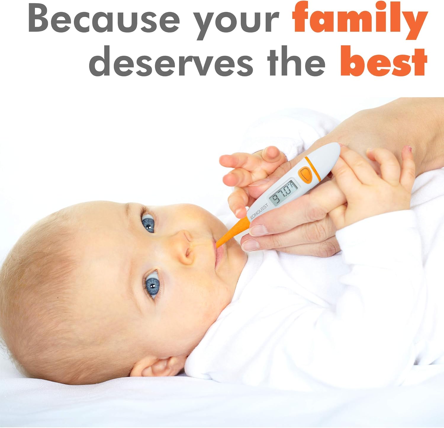 Konquest KDT-1201 Best Digital Medical Thermometer, Highly Accurate and Fast, Easy to Use, 10 Second Reading. Detect Fever Quickly - Oral Armpit and Rectal Thermometer for Babies Children and Adults: Health & Personal Care