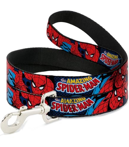 Buckle-Down Hundeleine – Marvel Iron Man Design | 4 Fuß (ca. 1,2 M) Länge, 1,5 Zoll Breite | Strapazierfähig & Lizenziert
