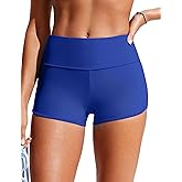 CRZ YOGA High Waisted Dolphin Board Shorts for Women 2.5'' - Quick Dry Swim Beach Bathing Suit Bottoms with Liner