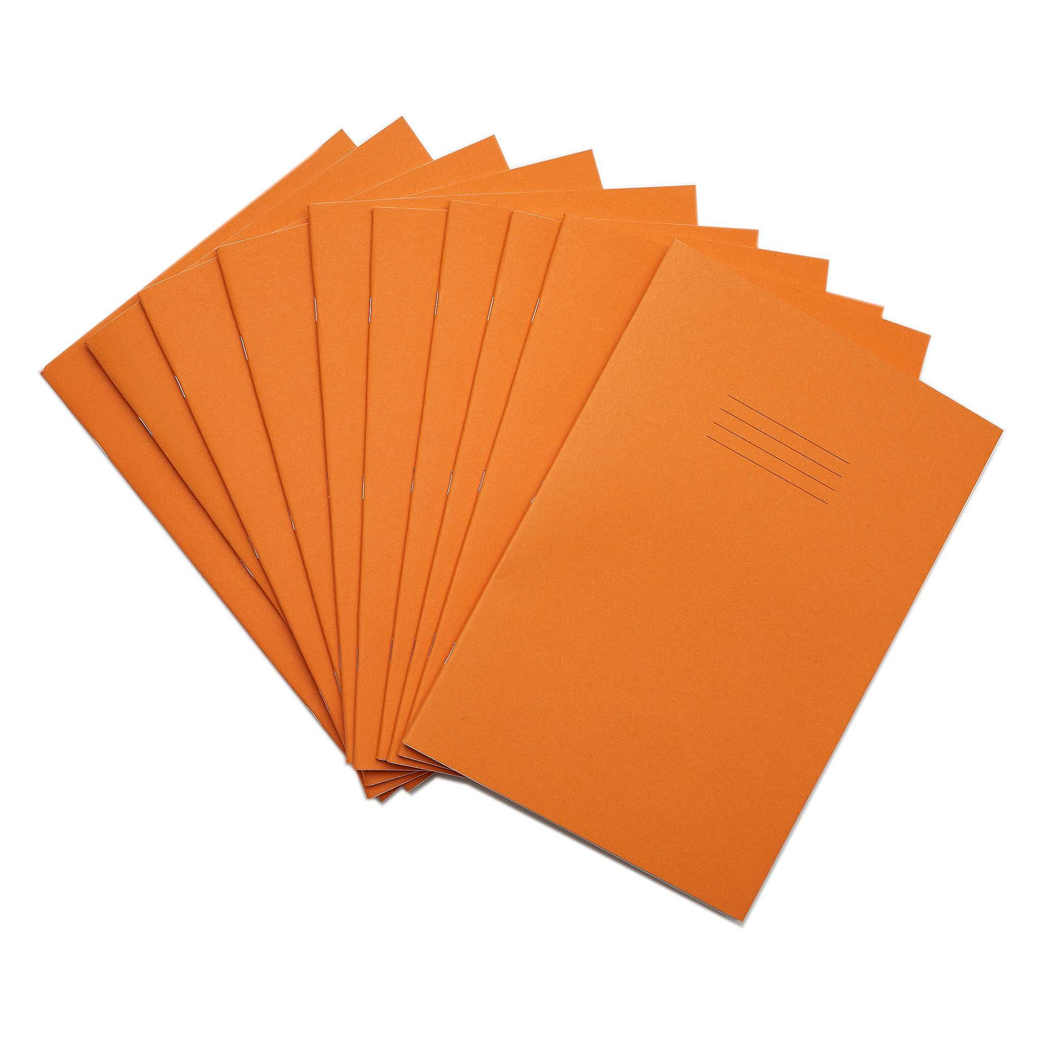 Rhino A4 Exercise Books, 64-Page / 7mm Squared Paper Notebook, 10-Pack, Office & School Stationery Supplies, Orange