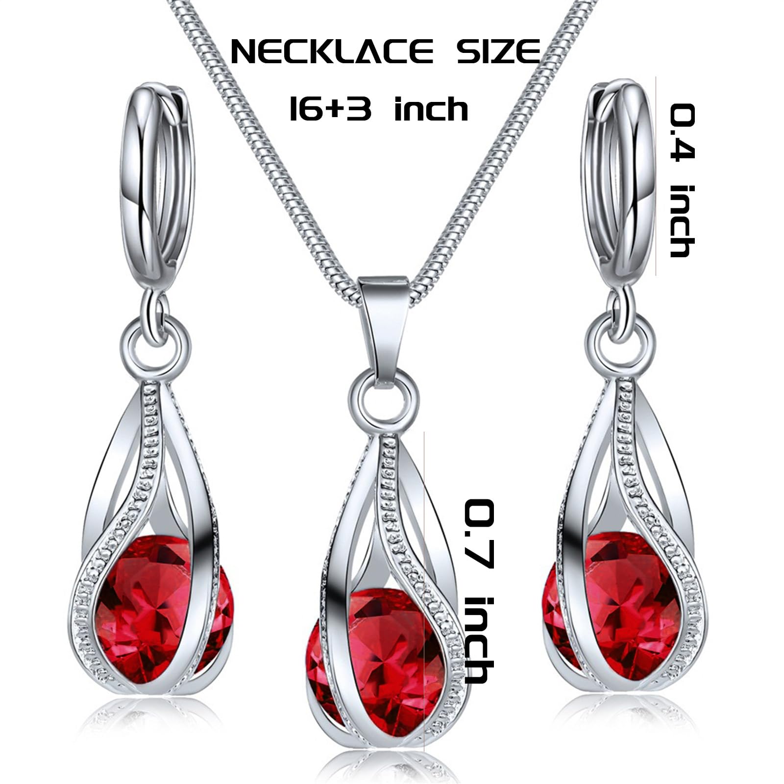 IFKM Silver Jewelry Sets for Women Rhinestone Crystal CZ Bridal Bridesmaid Accessories Necklace Earrings set for Wedding Prom Anniversary Birthday Gifts