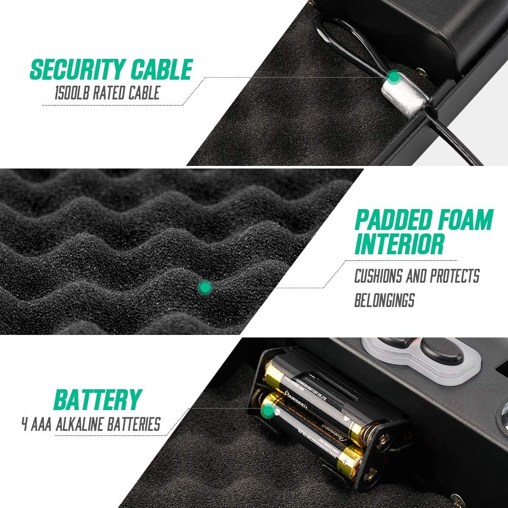 RPNB Gun Safe, California DOJ Certified Gun Safe, Smart Pistol Safe Handgun Security Safe with LED & RFID Quick Access, 11" x 7" x 1.8" : Sports & Outdoors
