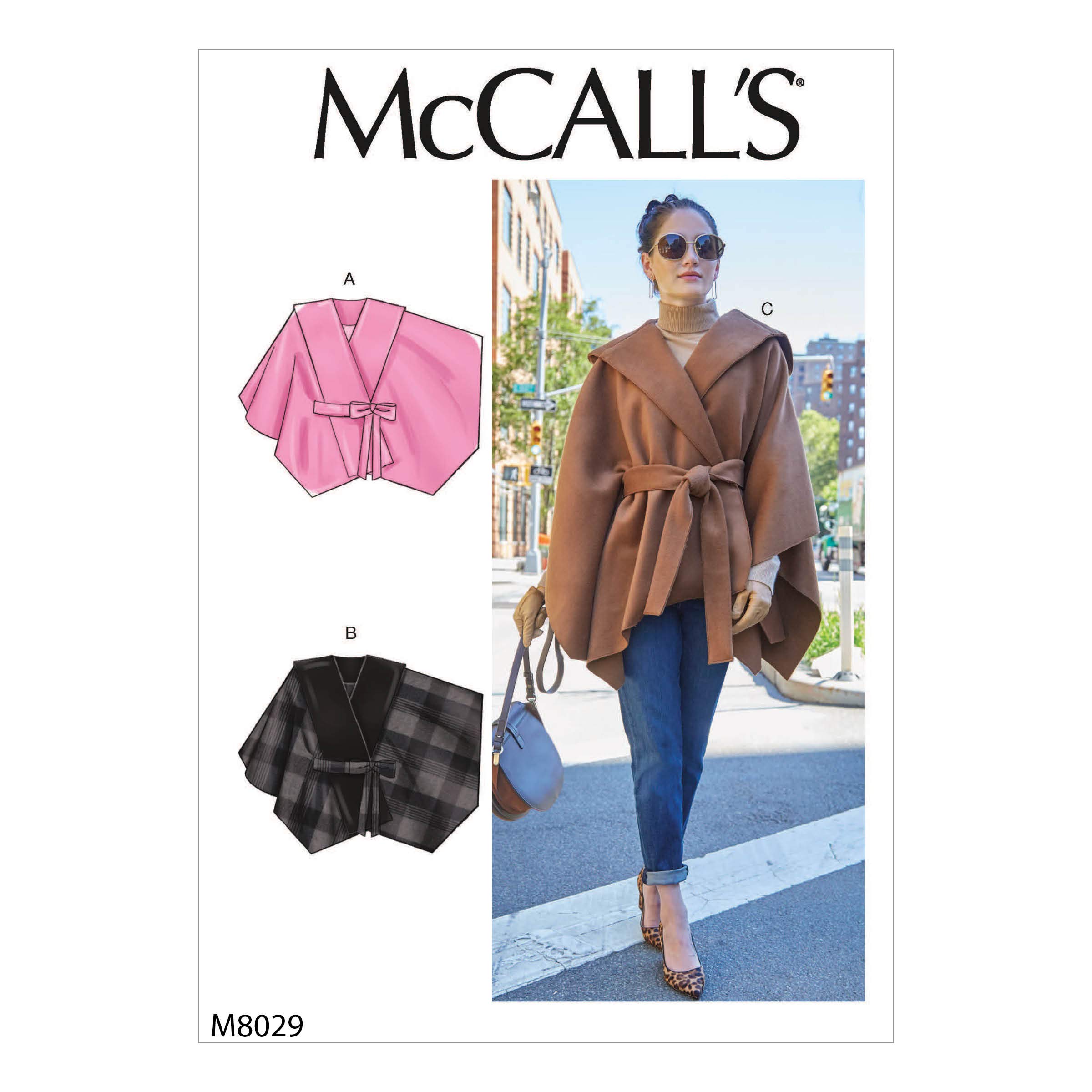 McCall’s Sewing Pattern M8029 Misses’ Capes & Belt Z(LRG-XLG)