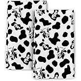 Cow Print Milk Kitchen Dish Towel Set of 2, Ultra Soft Absorbent Black White Hand Drying Baking Cooking Cloth, Farmhouse Kitchen Decor 16